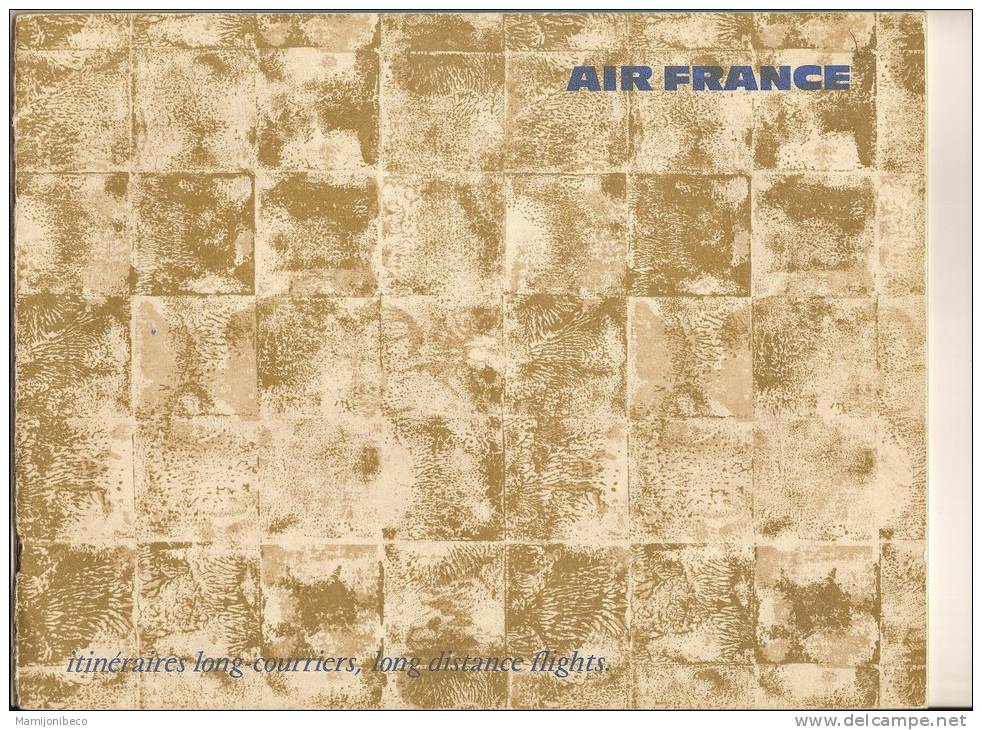 AIR FRANCE Cartes Itinéraires Long-courriers Edit ERIDE Ref : 226603/3/68 - Publicités