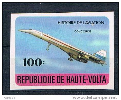 Concorde Haute Volta Aviation Luftfahrt Ungezähnt Imperf Obervolta 706/10 B + Sonderblock De Luxe - Obervolta (1958-1984)