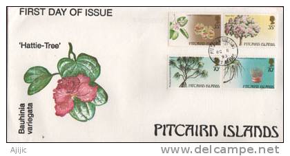 ILES PITCAIRN. Bauhinia, Arbre Aux Orchidées.,ketaki, Pandanus Odoratissimus.  Yv.# 227/30. FDC - Pitcairninsel