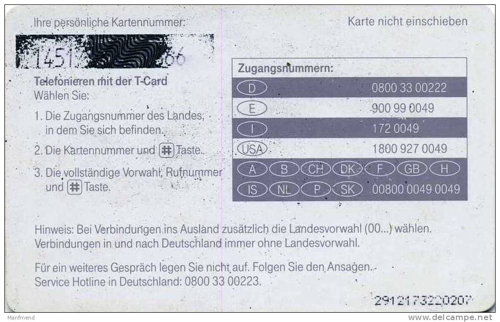 Deutschland - T-Card - 10 DM  1999-12-01 - 5 Uhren Vor Weltkarte - Ger:TC X 01c/99 - Used - [3] T-Pay  Micro-Money