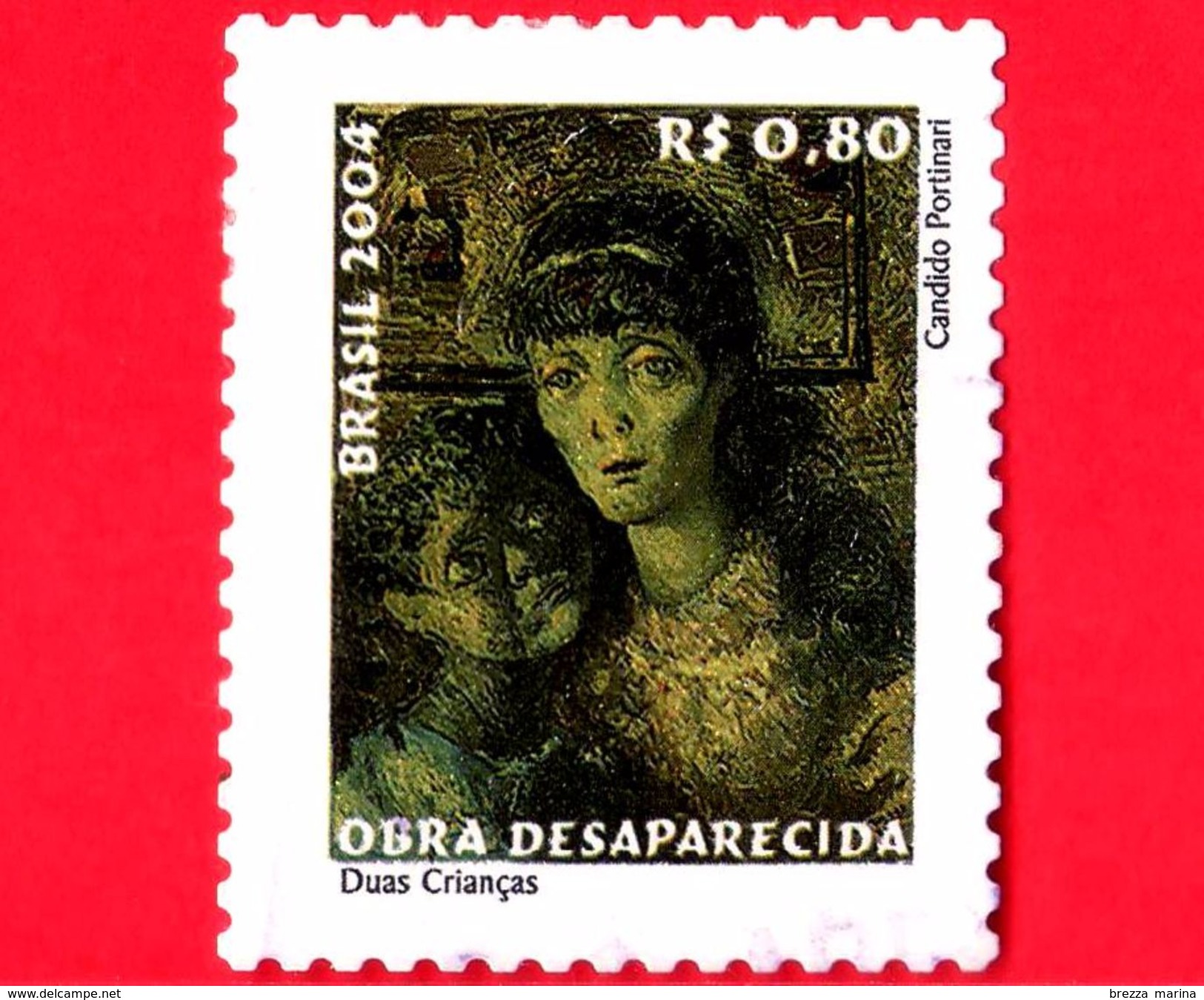 BRASILE - Usato - 2004 - Dipinti Scomparsi Di Candido Portinari - Duas Criancas - 0.80 - Used Stamps