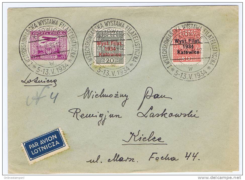 Poland Poznan 1934 Mi 285+286 On Special Cover With Special Cancels. - Lettres & Documents