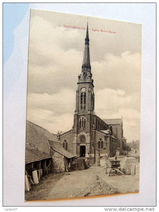 Carte Postale Ancienne : HAZEBROUCK : Eglise Notre-Dame , Animé - Hazebrouck