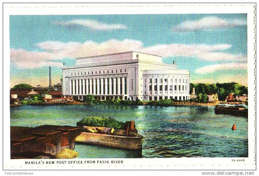 Manila's New Post Office From Pasig River - Filippine