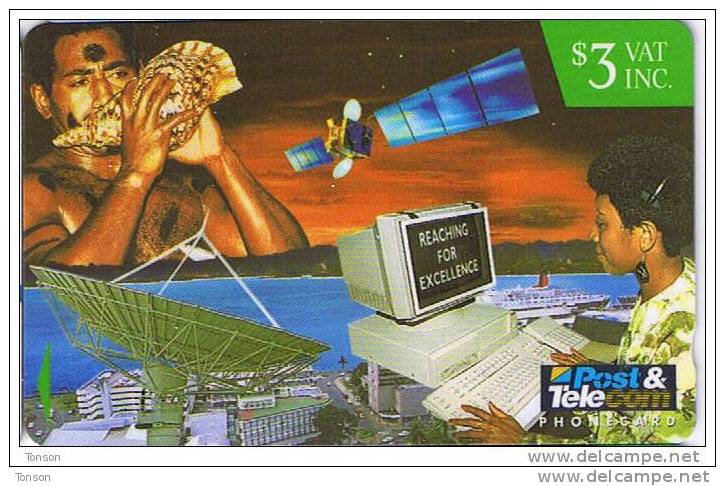 Fiji, FIJ-070, $3, Fptl Corporate Phonecards, Computer Terminal , 13FJB - Fidschi