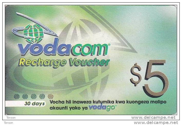 Tanzania, $5, Vodacom, GSM Recharge Voucher, 2 Scans. (07.05.2003) - Tanzanie