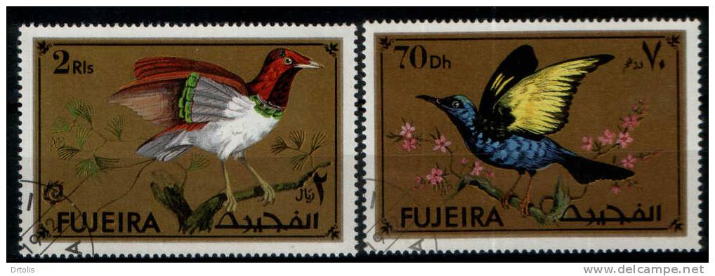 BIRDS / FUJEIRA / 4 VFU STAMPS / 3 SCANS . - Mussen