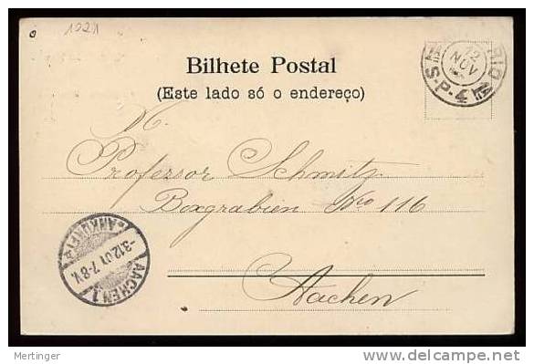 Brazil Brasilien 1901 MADRUGADA Postcard Sao Paulo JARDIM LUZ - Briefe U. Dokumente