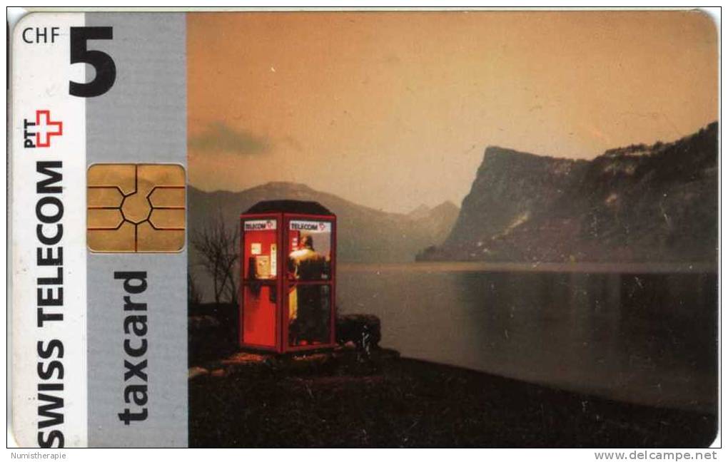 Suisse : Swiss Telecom Taxcard CHF 5 : Cabin Téléphonique 1997 - Telephones