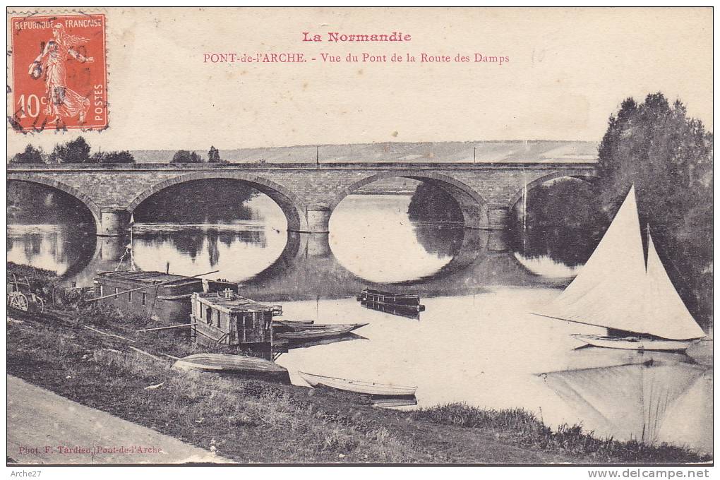 CPA - 27 - PONT DE L'ARCHE - Vue Du Pont De La Route Des Damps - Pont-de-l'Arche