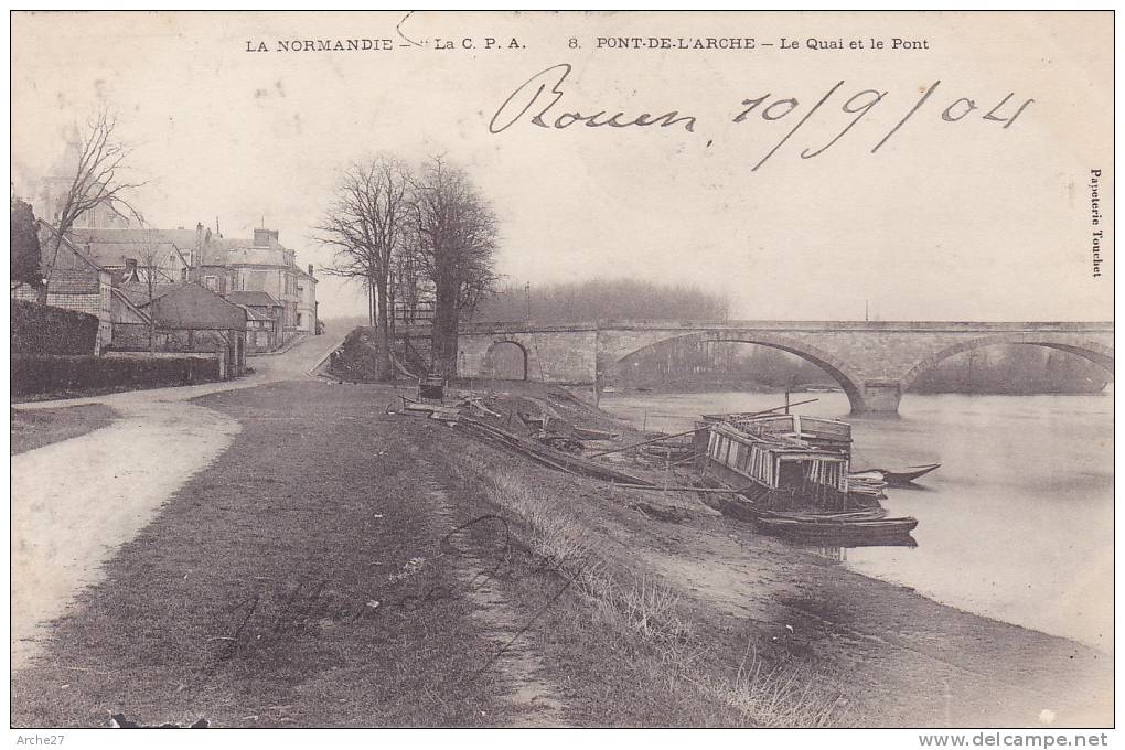 CPA - 27 - PONT DE L'ARCHE - Le Quai Et Le Pont - 8 - Pont-de-l'Arche