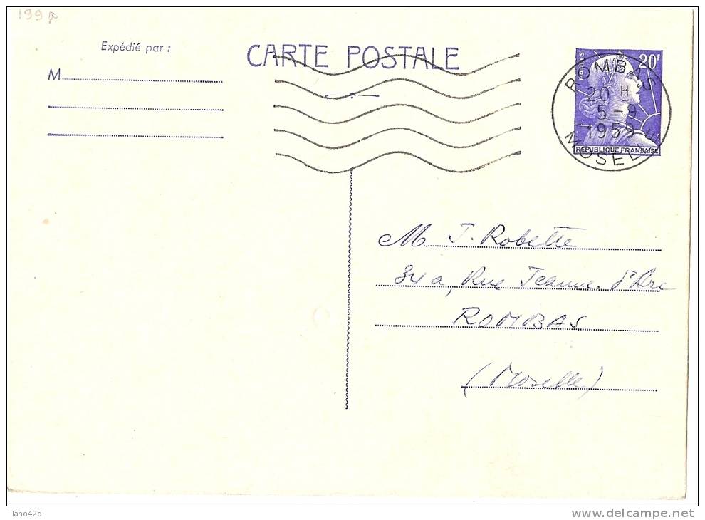 LSAU5 - FRANCE EP CP MÜLLER 20f BLEU VOYAGEE - Standard Postcards & Stamped On Demand (before 1995)