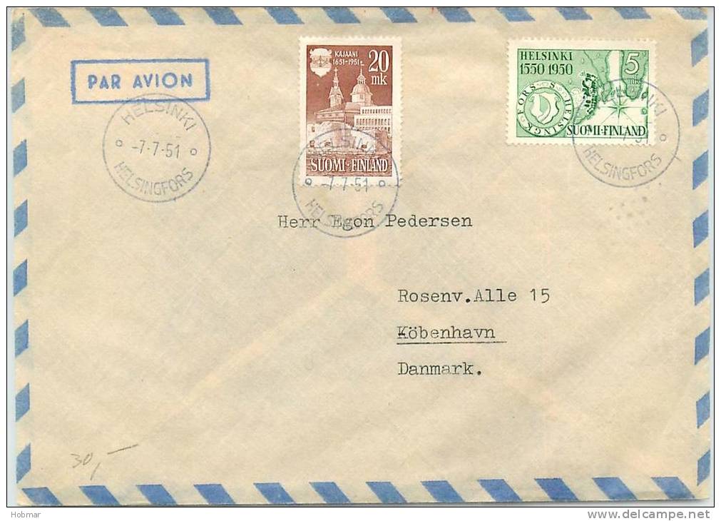 Finland Airmail 7-7-51 - Briefe U. Dokumente