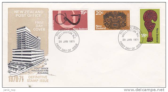 New Zealand 1971 Definitive  15,18, 20c FDC - FDC