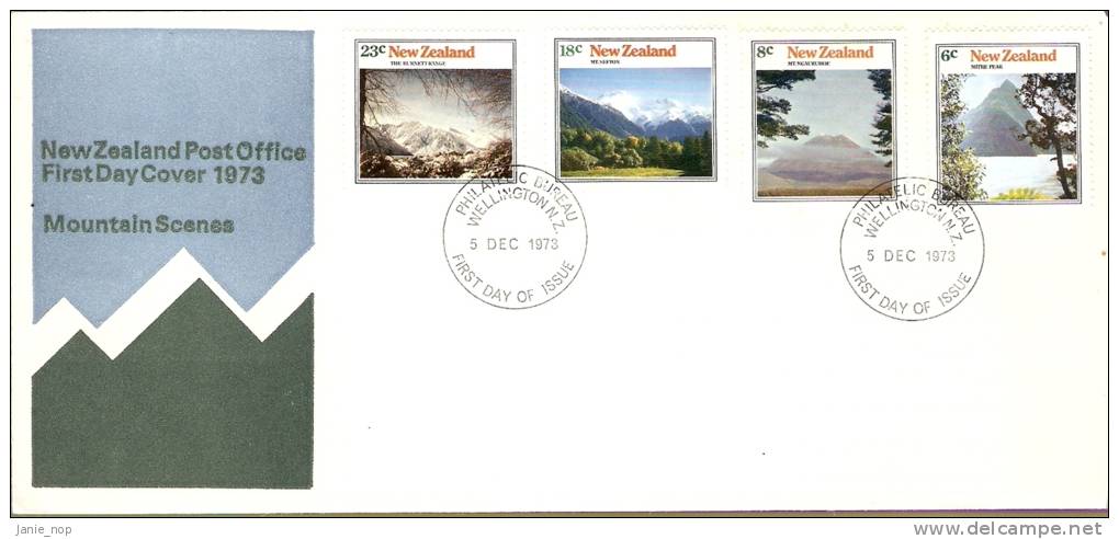 New Zealand 1973 Mountain Scenes FDC - FDC