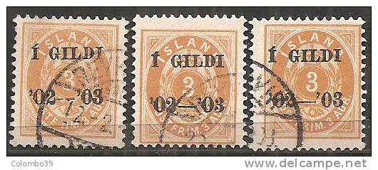 Islanda 1902 Usato - Mi. 24B  X3 - Used Stamps