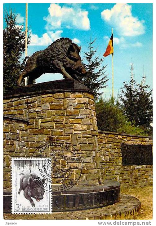 BELGIQUE CARTE MAXIMUM NUM.YVERT 1732 CHASSEURS ARDENNAIS - 1971-1980