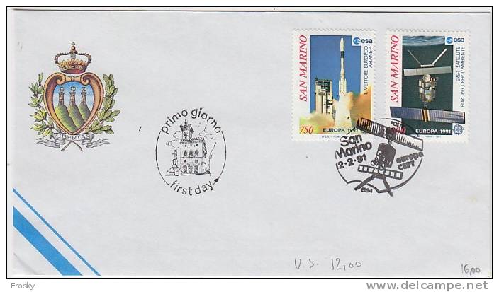 X354 - SAN MARINO SASSONE N°1309/10 FDC EUROPA CEPT - FDC