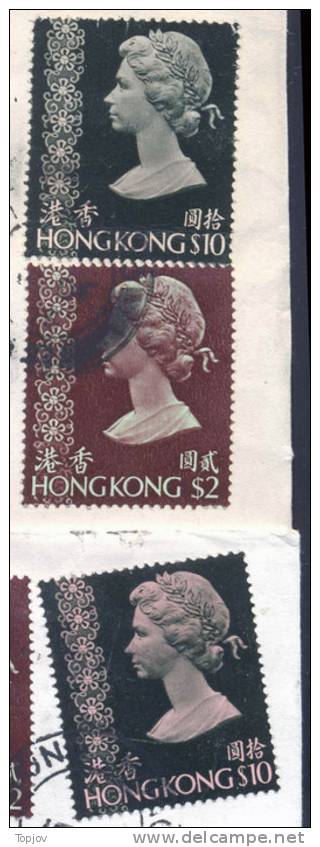 CHINA - HONG KONG -  Queen Elizabeth II. (10 $ Different ) - With Or Without Wmk ?? - 2 Complet Covers - Storia Postale