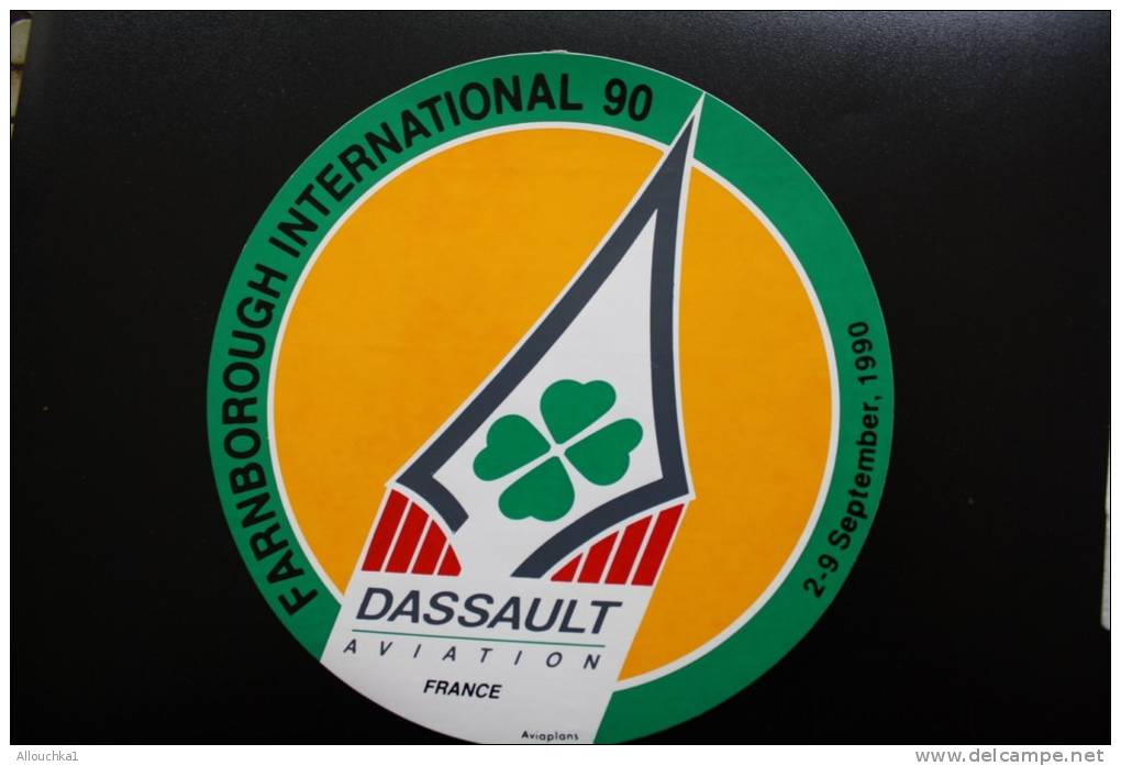 Autocollant Dassault-Aviation France Aviaplan Farnborough International 1990&mdash;&gt; Salon Du 2 Au 9 Septembre 1990 - Aufkleber