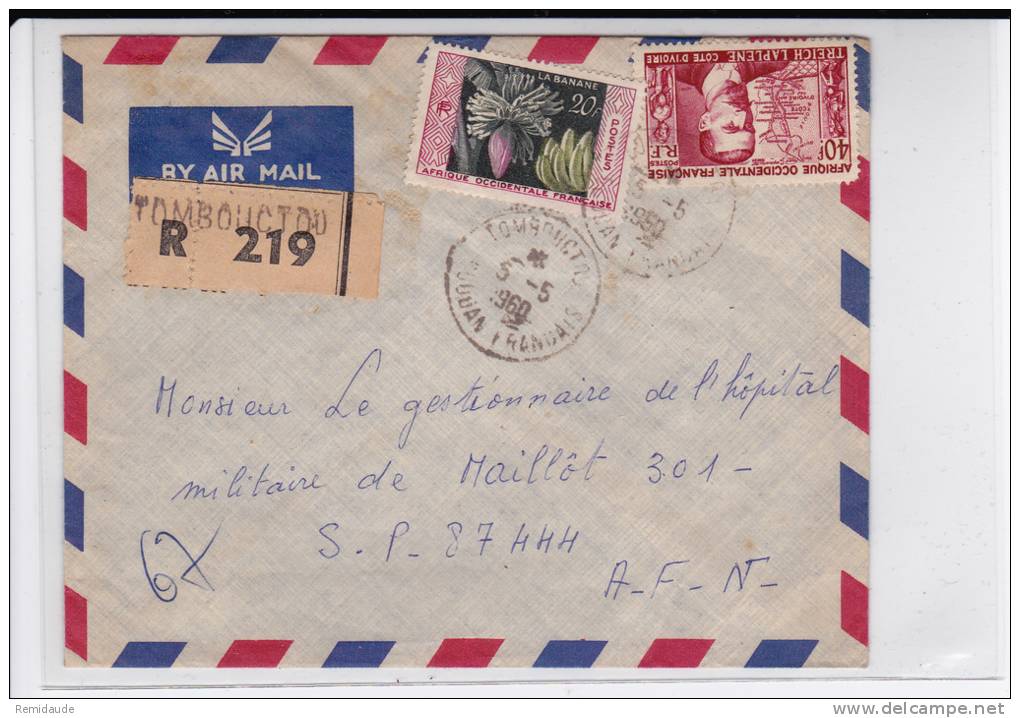 AOF - 1960 - ENVELOPPE RECOMMANDEE De TOMBOUCTOU (SOUDAN) Pour L'ALGERIE - Cartas & Documentos