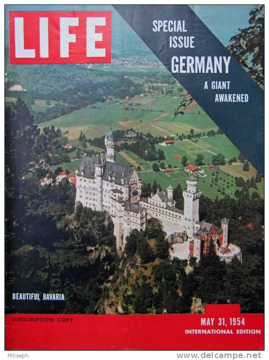 Magazine LIFE - MAY 31, 1954 - INTERNATIONAL EDITION - GERMANY , Allemagne - Konrad ADENAUER - Le Rhin - Bavière (3017) - Journalismus