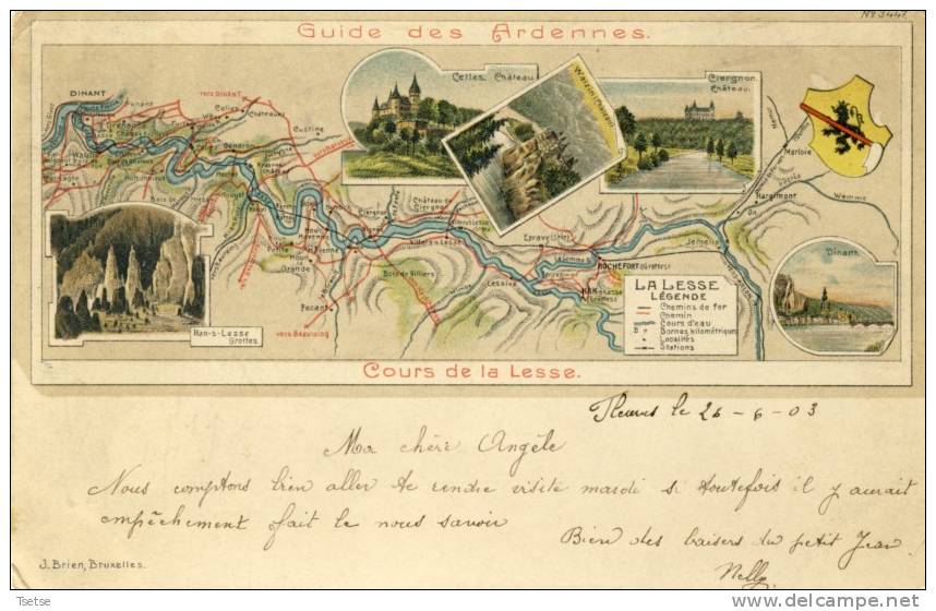 Guide Des Ardennes- Cours De La Lesse - 1903 ( Voir Verso ) - Autres & Non Classés