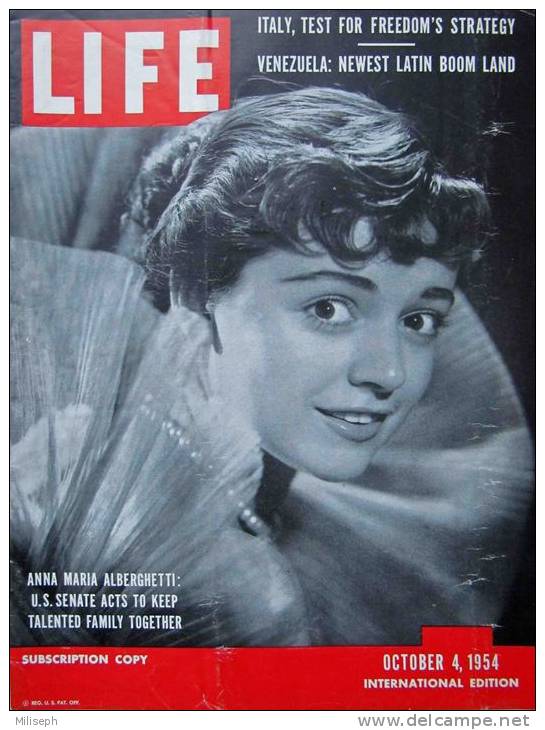 Magazine LIFE - OCTOBER 4 , 1954 -  INTERNATIONAL EDITION -  Italie - VENEZUELA      (3019) - Nieuws / Lopende Zaken