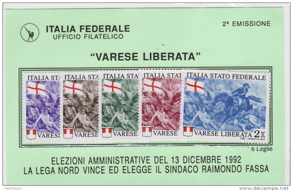 P - Italia - I Francobolli Della Lega Nord -"Varese  Liberata" - Variétés Et Curiosités