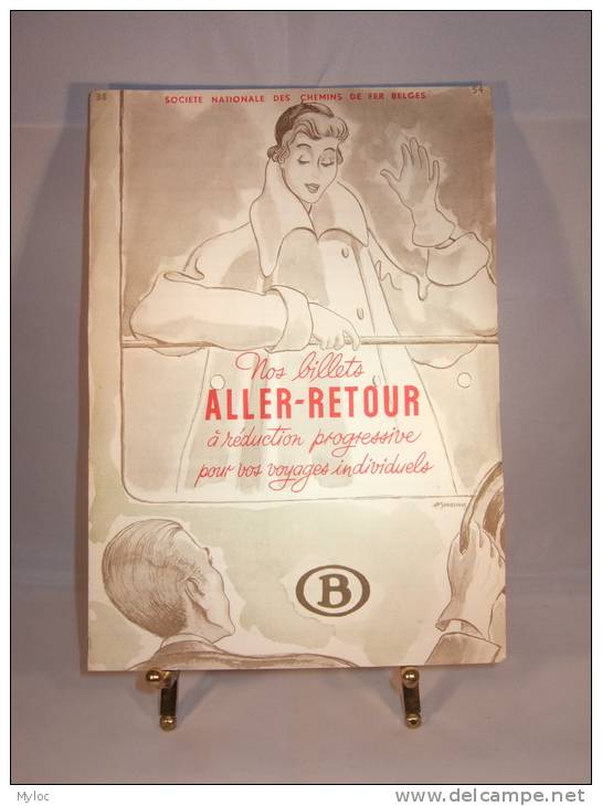 Publicité Société Nationale Des Chemins De Fer Belges. Illustrateur Moussiaux. 210 X 145 Mm. 4 Pages - Ferrocarril