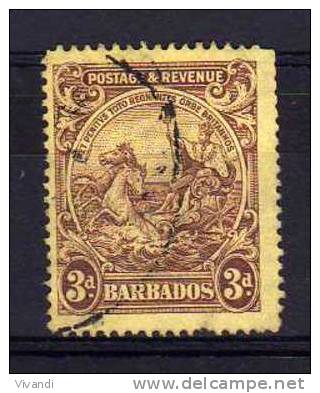 Barbados - 1935 - 3d Definitive (Reddish Purple On Yellow) - Used - Barbados (...-1966)