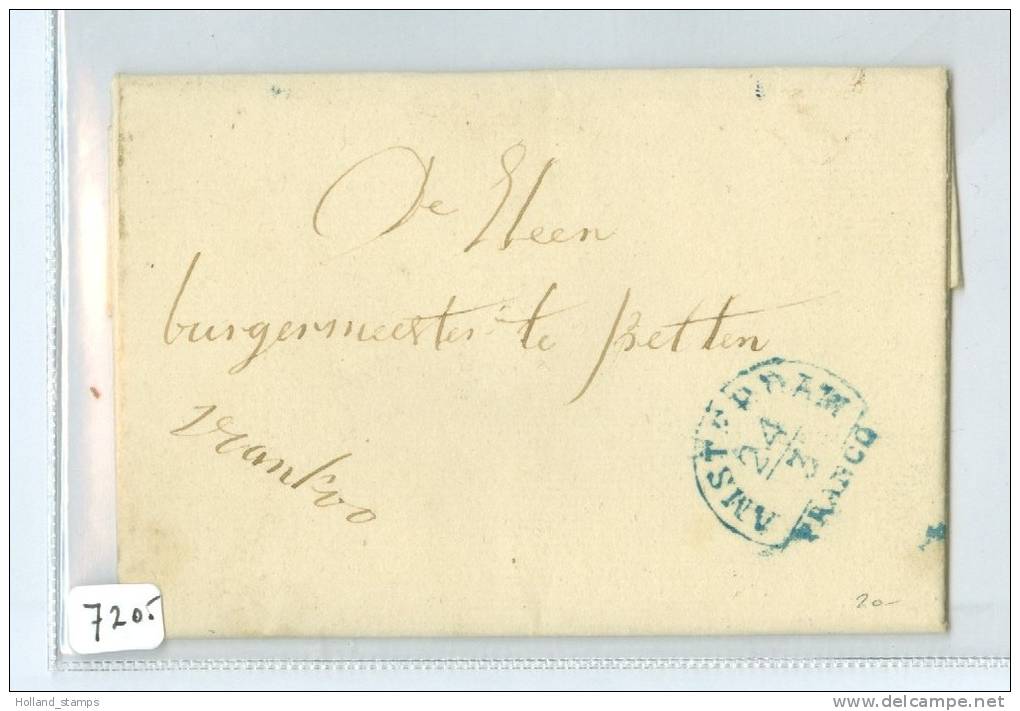 HANDGESCHREVEN BRIEF Uit 1845 Uit AMSTERDAM Aan De BURGEMEESTER Te PETTEN  (7205) - ...-1852 Préphilatélie