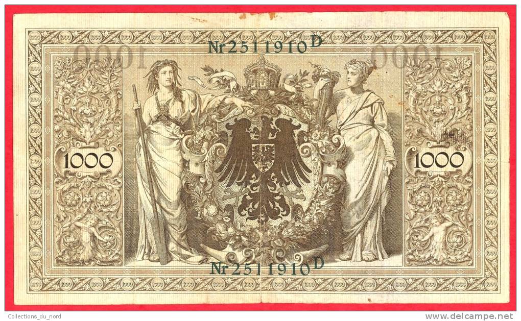 Germany  -  1000 Marks - Green Seal - Large Banknote - 1910 / Papier Monnaie - Billet Allemagne - 1.000 Mark