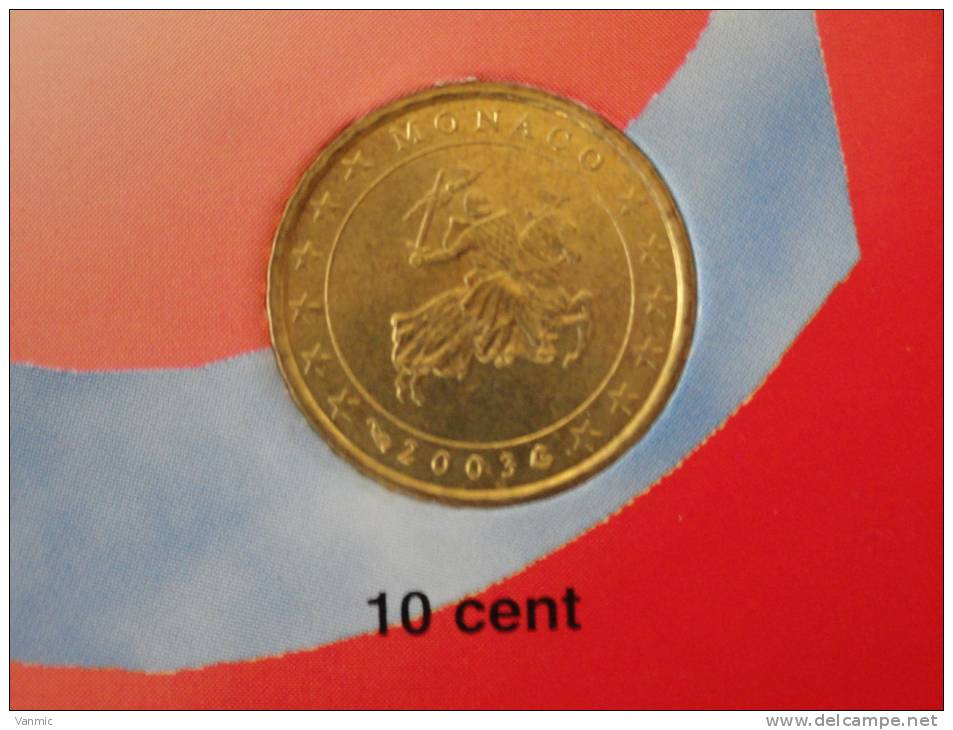 2003 - 10 Cents Centimes D' Euro Monaco Issue Du Coffret - Monaco