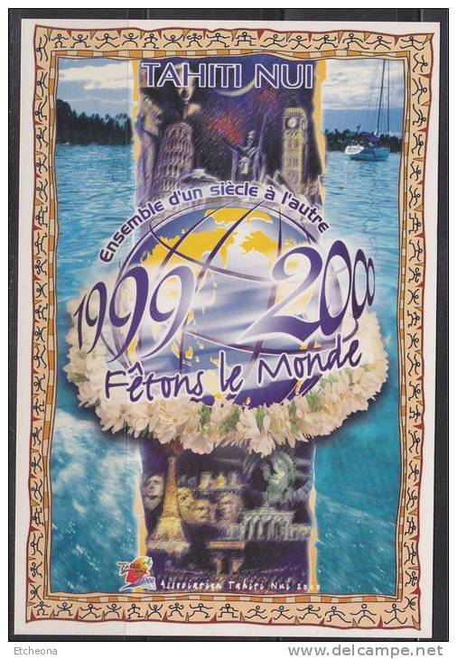 = Carte Prêt à Poster Tahiti Nui Fêtons Le Monde 1999-2000 Ensemble D'un Siècle à L'autre - Prêt-à-poster