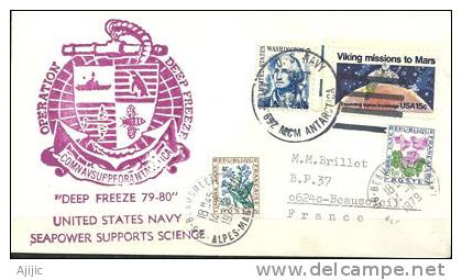 Expedition ''Deep Freeze'' A La Base Americaine MacMurdo 1979., Lettre à Beausoleil (06) France - Antarktis-Expeditionen