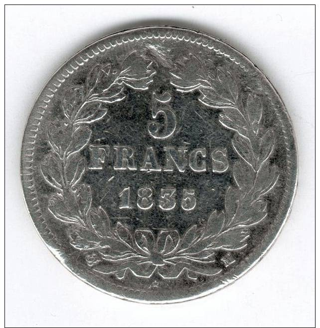 5 Francs Argent , Louis-Philippe Ier 1835 M - Autres & Non Classés
