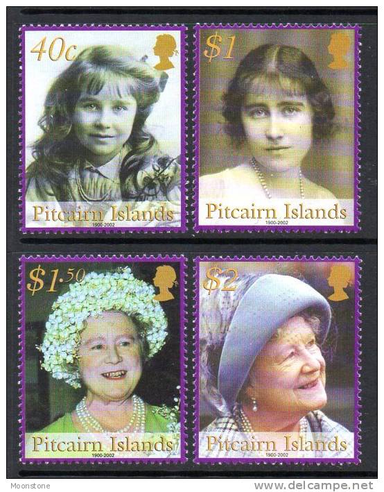 Pitcairn Islands 2002 Queen Mother Commemoration Set Of 4, MNH (A) - Pitcairn Islands