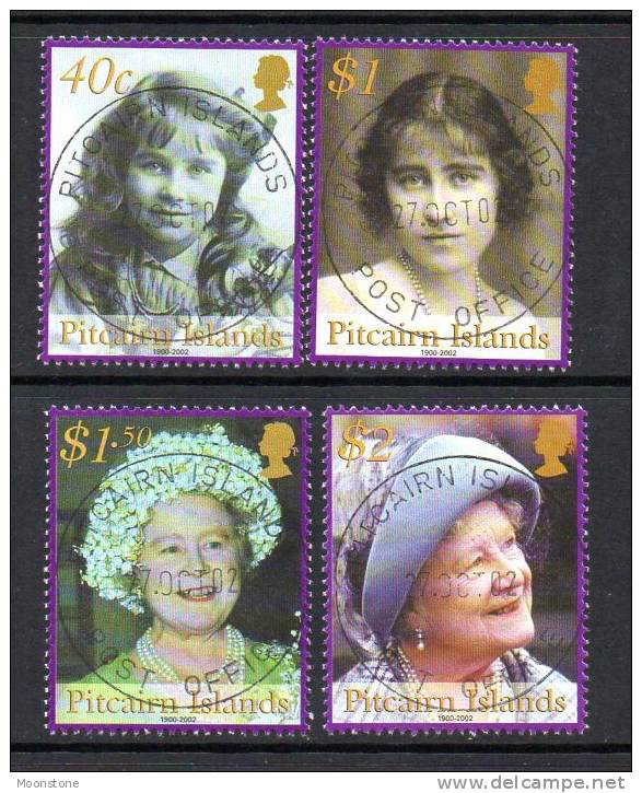 Pitcairn Islands 2002 Queen Mother Commemoration Set Of 4, Fine Used (A) - Pitcairn Islands