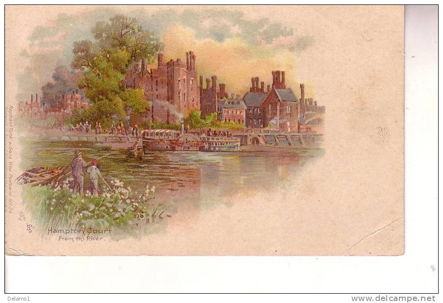 Cart. Colori Hampton Court (Middlesex) (  R.Unito) From The River - London Suburbs