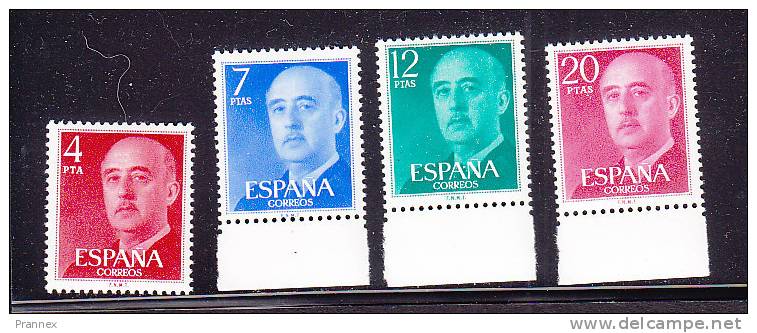 Spain, Scott #1852-1855, Mint Never Hinged, Franco, Issued 1974-1975 - Unused Stamps