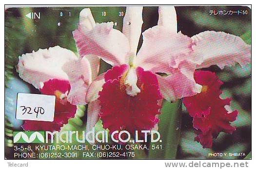 Télécarte Japon FLEUR * ORCHID (3240) Orchidée Orquídea Orchidee Orquidée Orchid * Flower Phonecard Japon - Bloemen