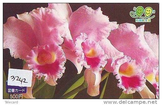 Télécarte Japon FLEUR * ORCHID (3242) Orchidée Orquídea Orchidee Orquidée Orchid * Flower Phonecard Japon - Fleurs