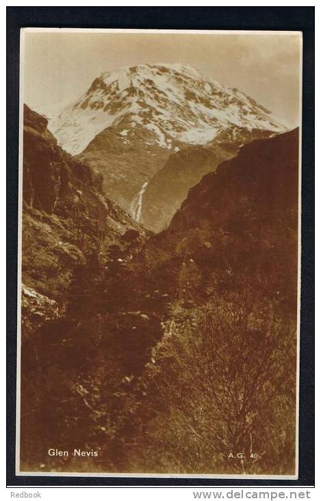 RB 917 - Real Photo Postcard - Glen Nevis - Inverness-shire Scotland - Long View Of Waterfall - Inverness-shire