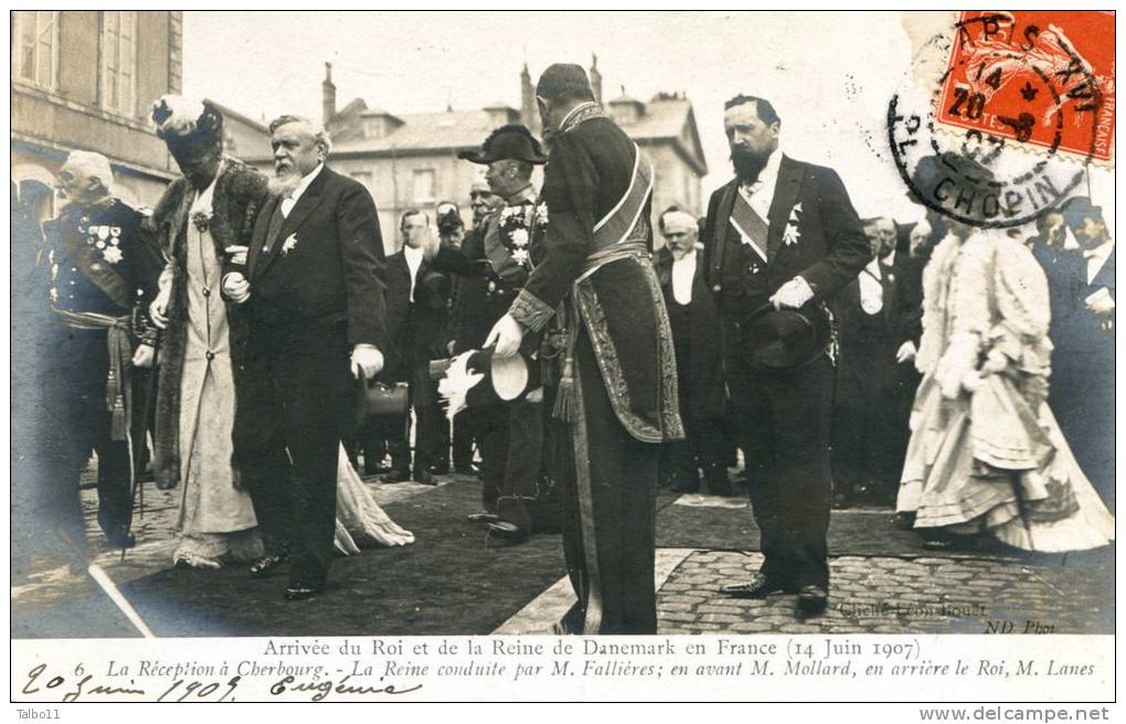 Arrivée Du Roi Et De La Reine Du DANEMARK En France 14 Juin 1907 Reception à CHERBOURG - FALLIERES - Recepties