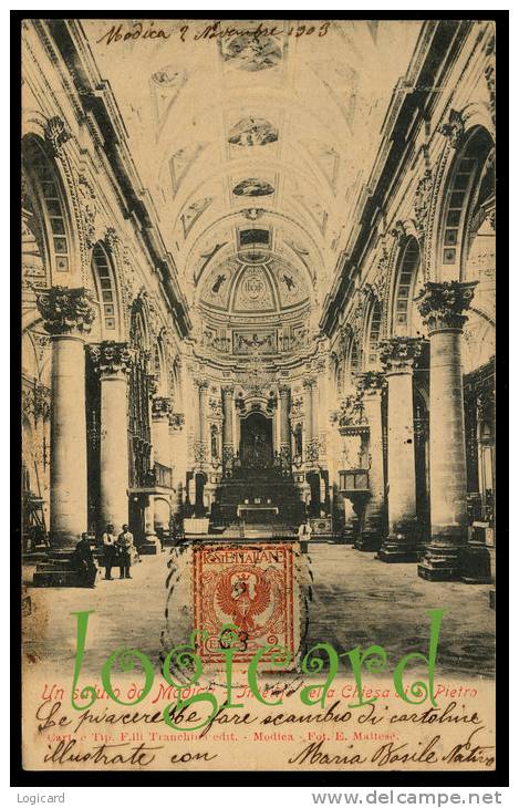 MODICA (RG) INTERNO DELLA CHIESA DI S.PIETRO 1903 - Modica