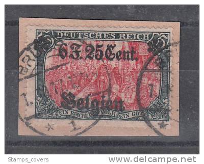 BELGIUM USED OC 25 SUR FRAGMENT BRUSSEL - OC1/25 Generaal Gouvernement