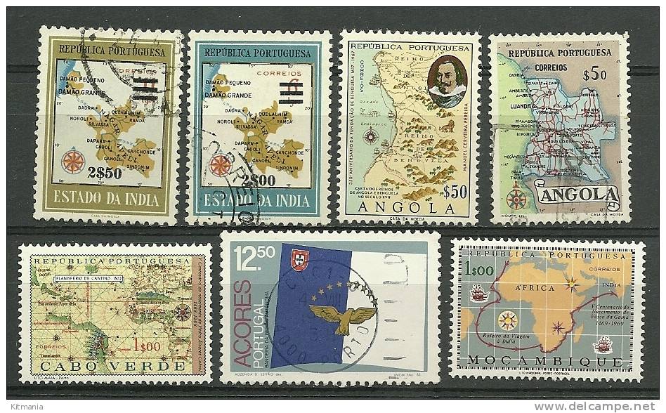 Portuguese Colonies 7 Mint And Used Stamps - L3260 - Afrique Portugaise
