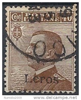 1912 EGEO LERO USATO EFFIGIE 40 CENT - RR11202 - Egée (Lero)