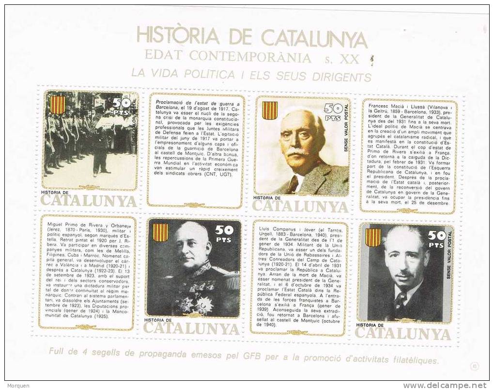 Lupa 1143. Hojita Historia Catalunya. Dirigentes, Macía Y Companys, Viñeta - Plaatfouten & Curiosa